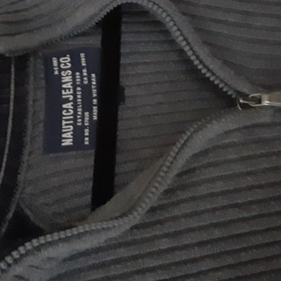 Nautical Jeans Co ribbed sweater sz large men's 1/4 zip - Picture 2 of 6